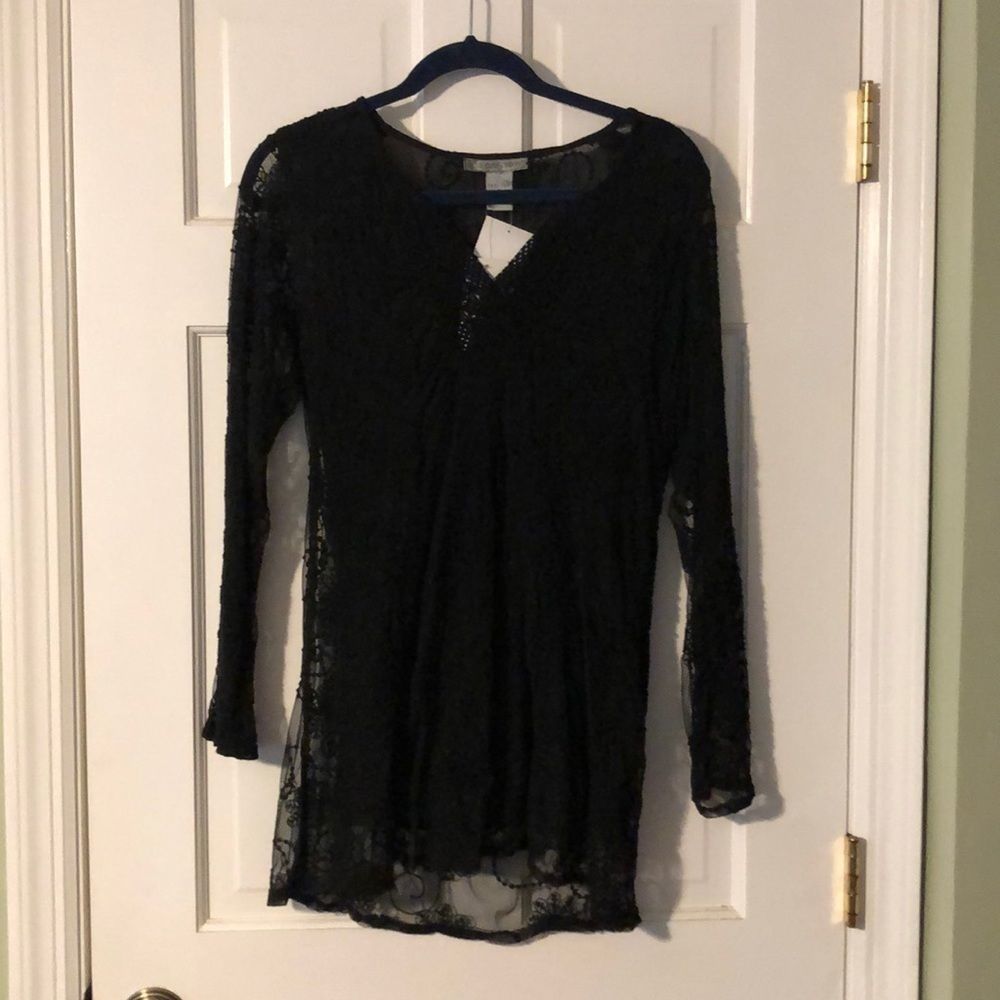 Sheer Embroidered LS Top